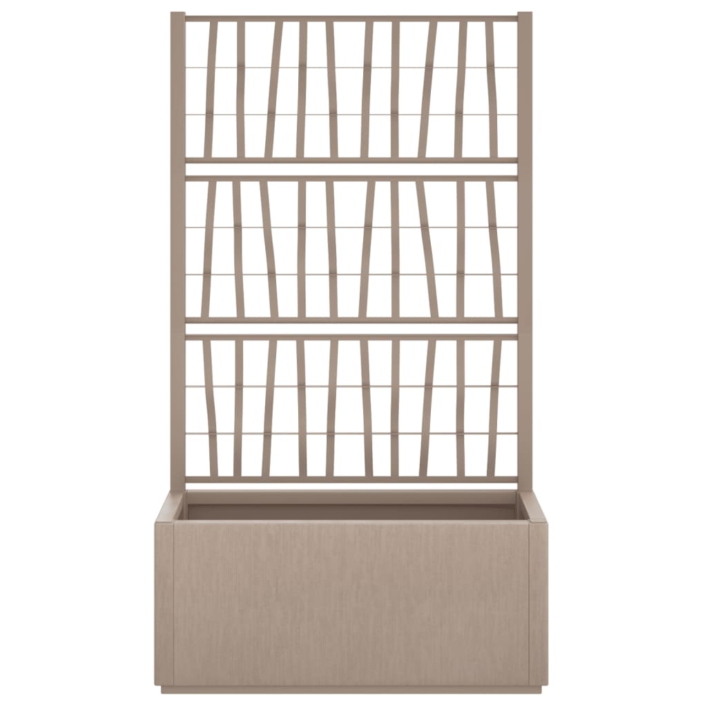 Plantador Vidaxl con latwerk 80x36x140 cm polipropeno marrón claro