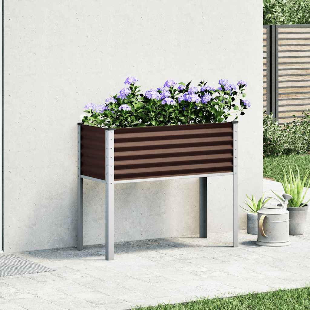 Vidaxl Planning Box 100x41x90 cm de acero marrón