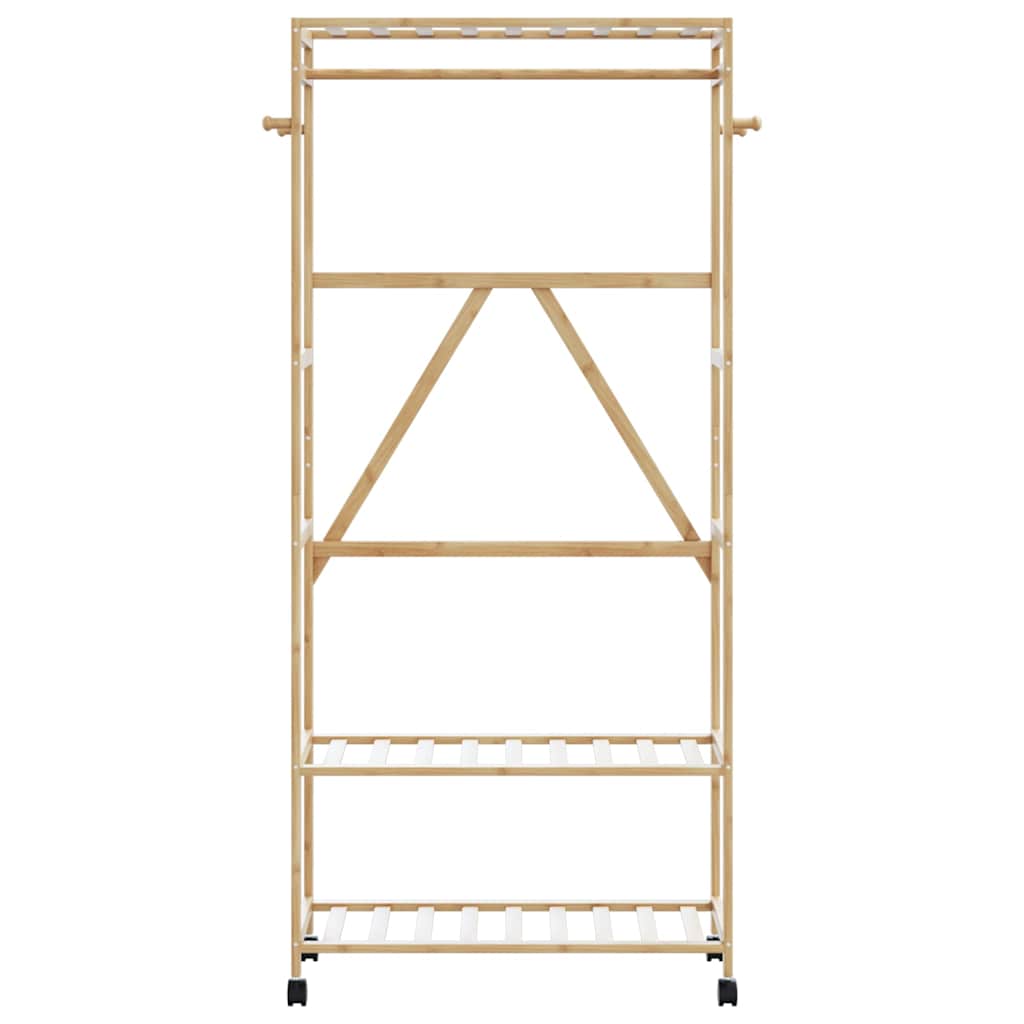 Appendiabiti Vidaxx con ripiani e ruote 90x40x179,5 cm bambù