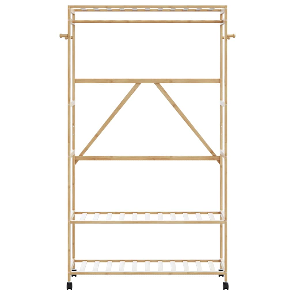 Appendiabiti Vidaxx con ripiani e ruote 110x40x180 cm bambù