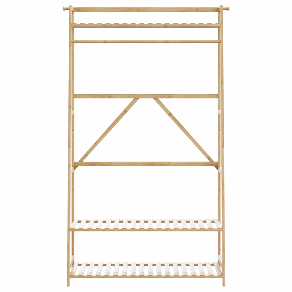 VidaXL appendiabiti con ripiani 110x40x180 cm bambù