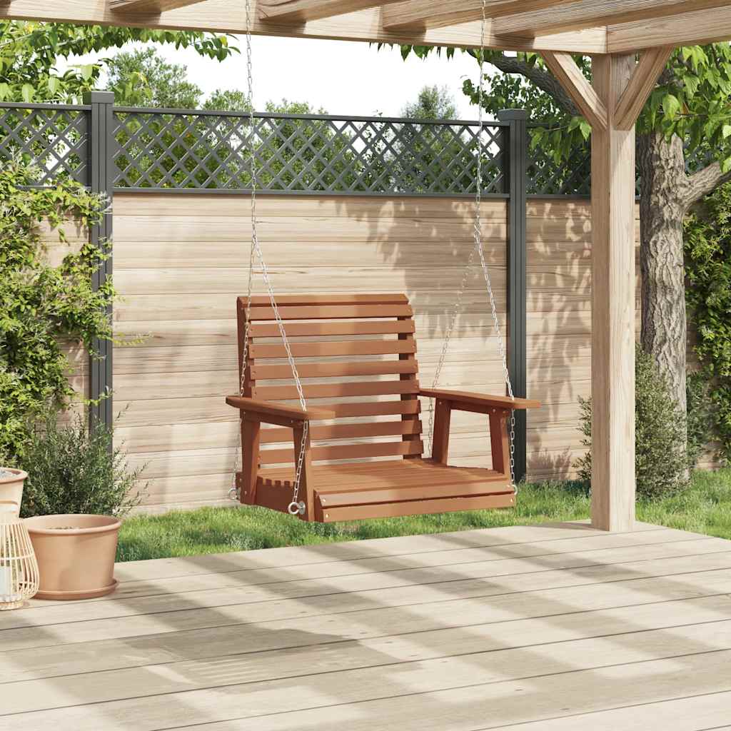 Vidaxl Garden Swing sedia con collane metalliche in pino solido marrone