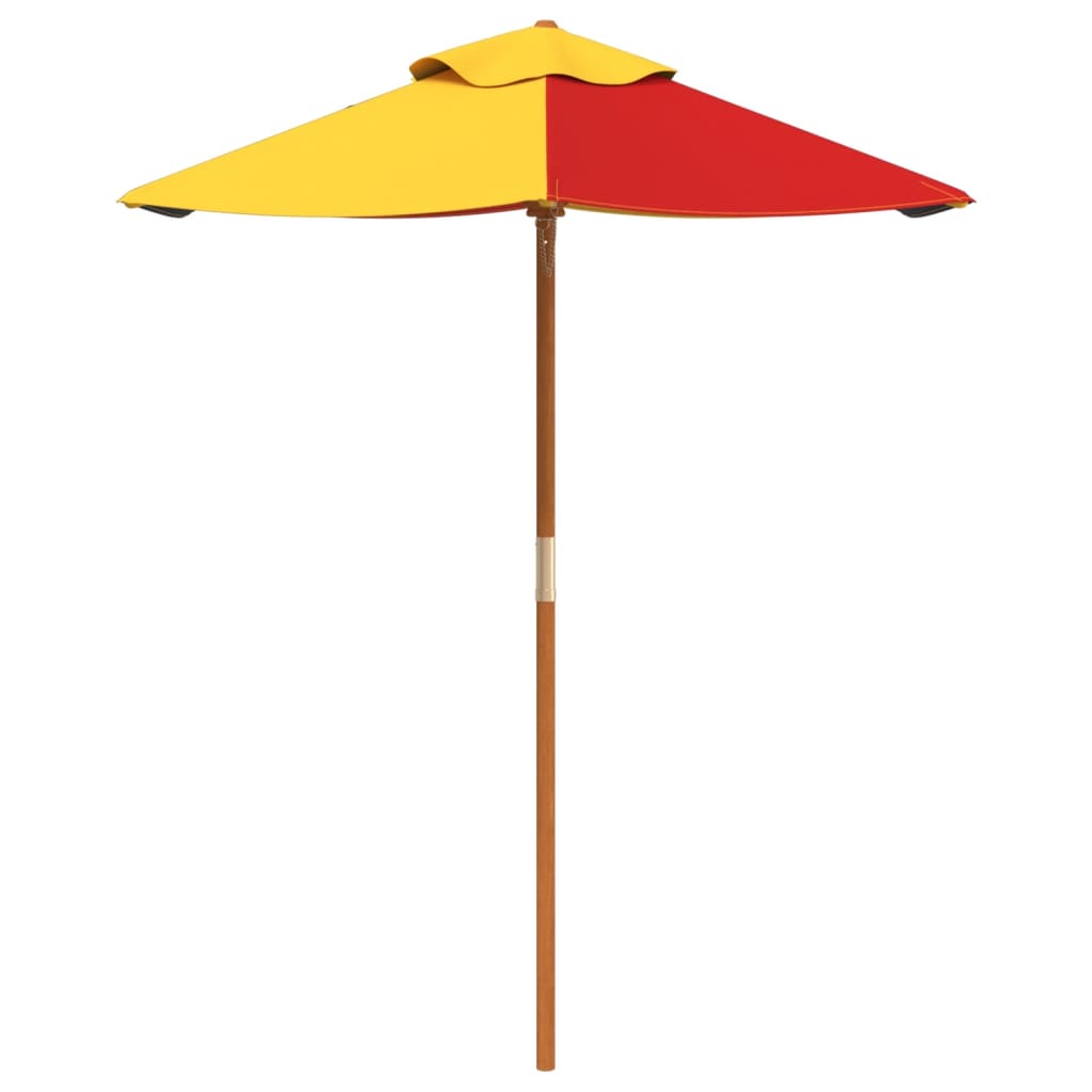 Vidaxl Parasol per bambini con palo in legno Ø120x140 cm