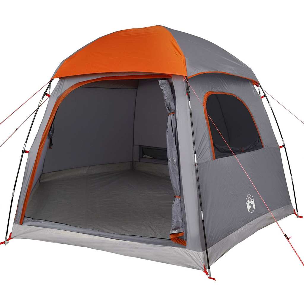 Tenda familiare Vidaxx igloo 6 persone impermeabile grigia e arancione