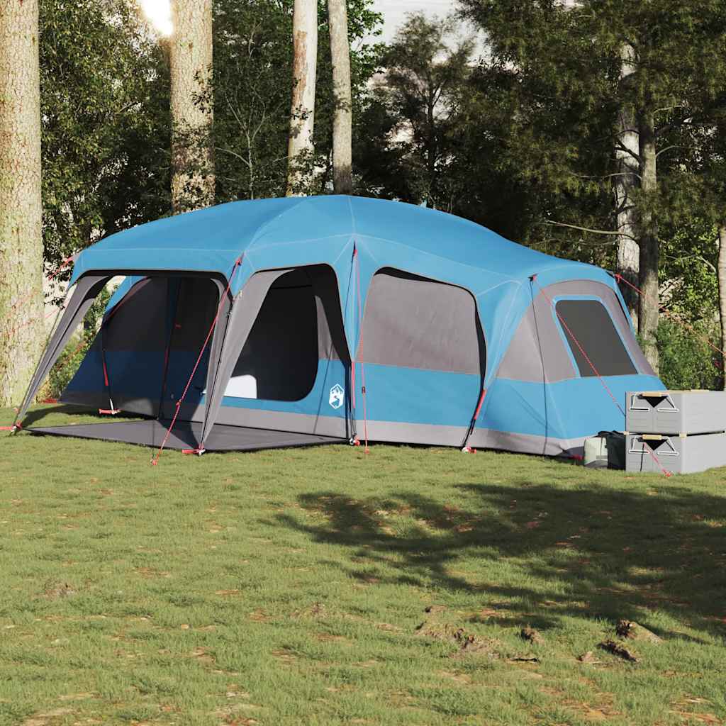 Tienda familiar VidaXL con cúpula veranda, 9 personas impermeable azul