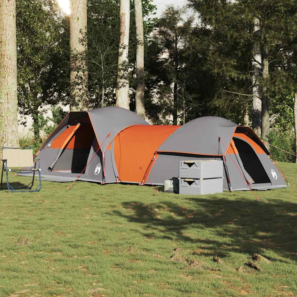 Tenda VidaXL 5 persone impermeabile grigia e arancione