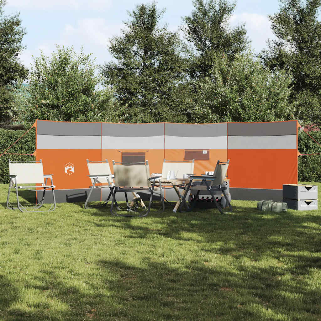 VidaXL parabrisas camping impermeable 510x153 cm gris y naranja