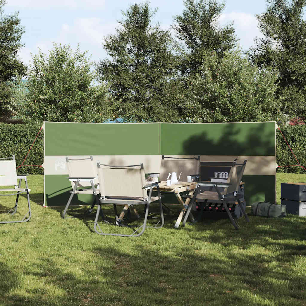 VidaXL parabrisas camping impermeable 344x120 cm verde