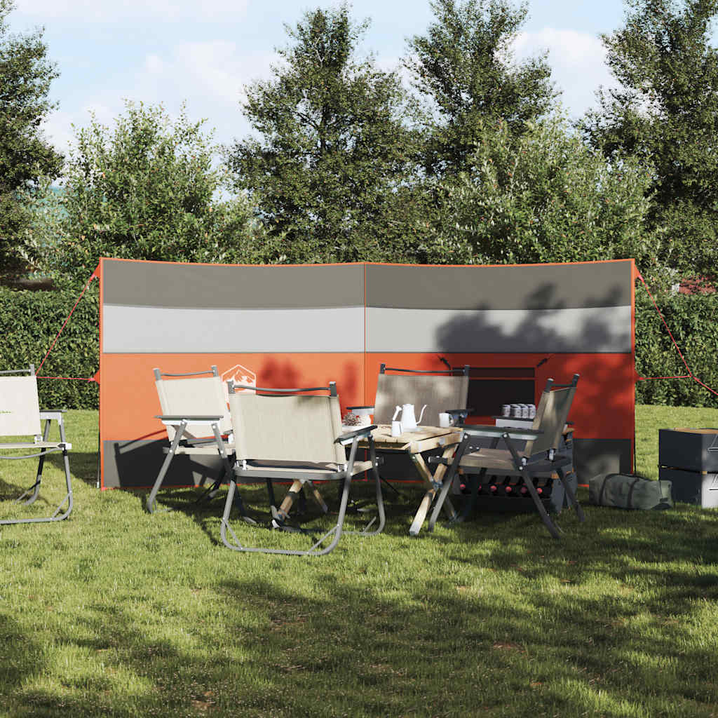 VidaXL parabrisas camping impermeable 340x130 cm gris y naranja
