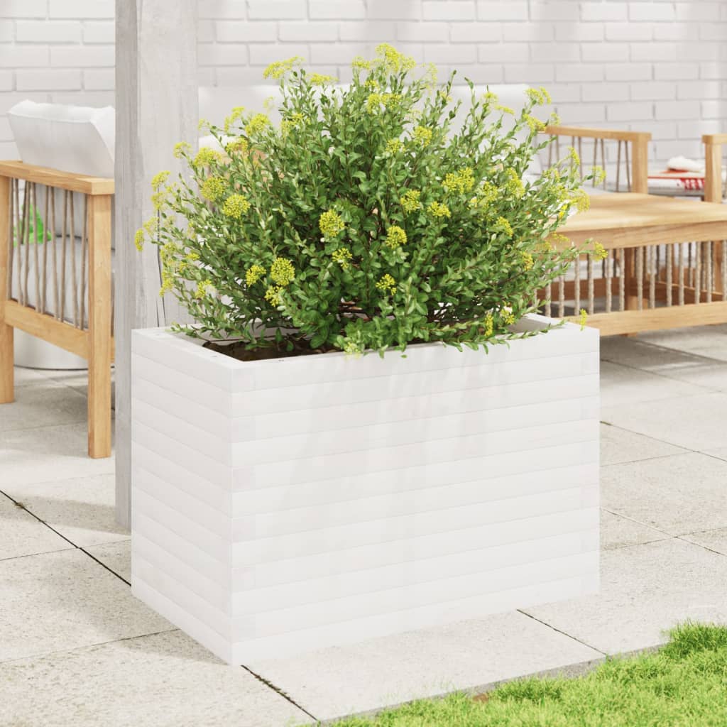 Vidaxl Planning Box 70x40x45.5 cm de pino sólido blanco