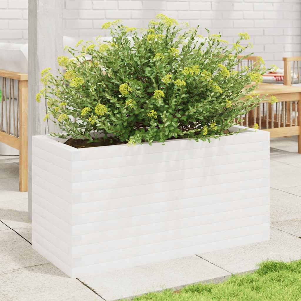 Vidaxl Planning Box 90x40x45.5 cm de pino sólido blanco