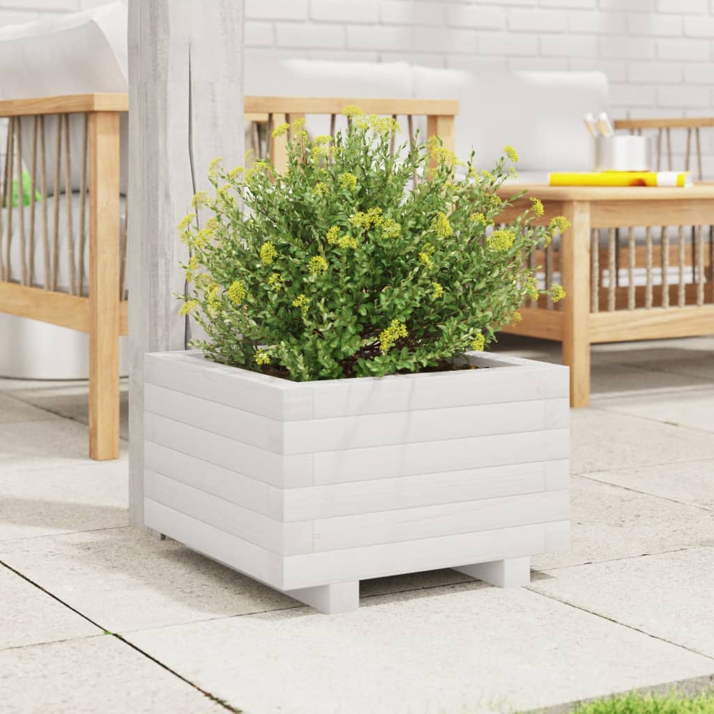 Vidaxl Planning Box 40x40x26.5 cm de pino sólido White