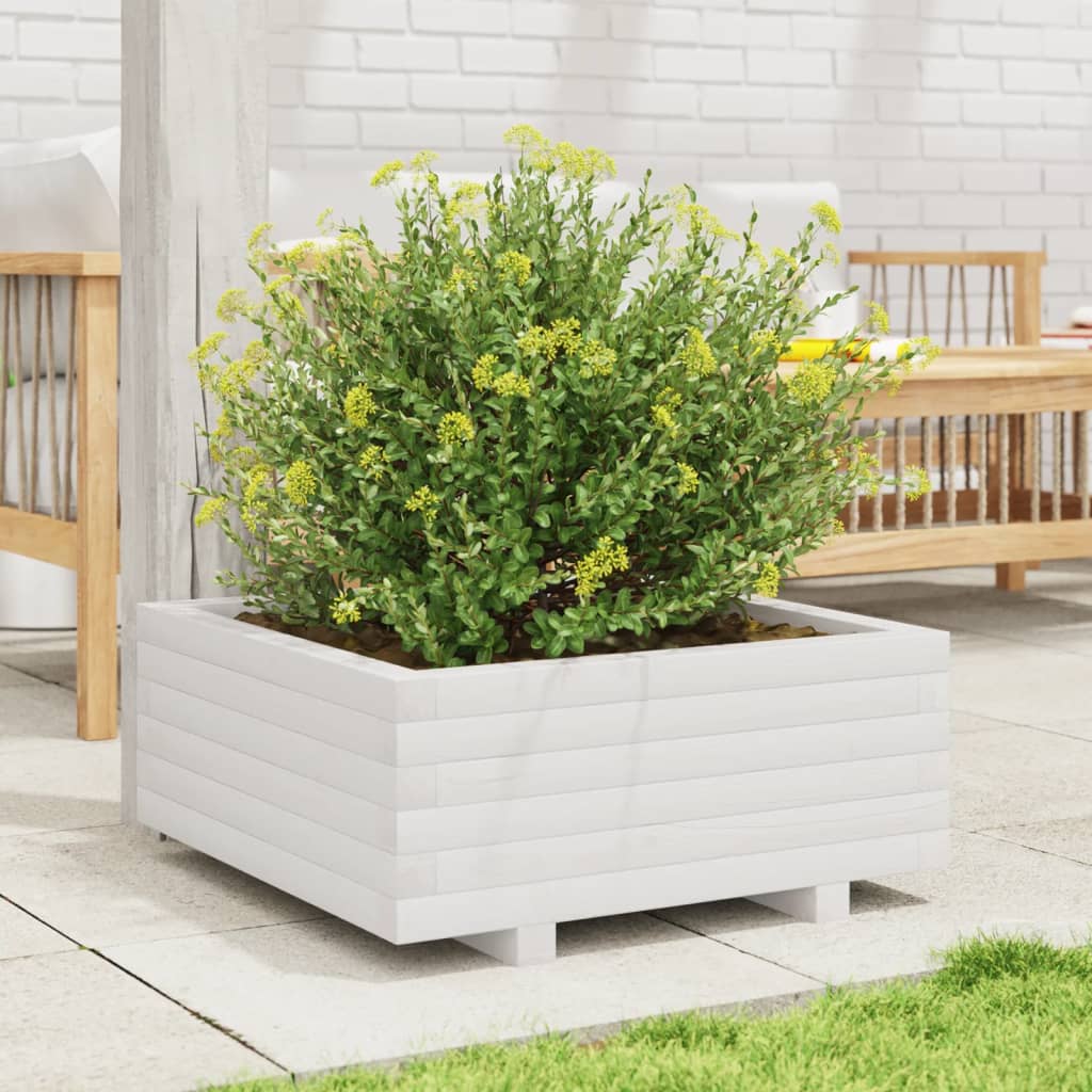 Vidaxl Planning Box 60x60x26.5 cm de pino sólido White