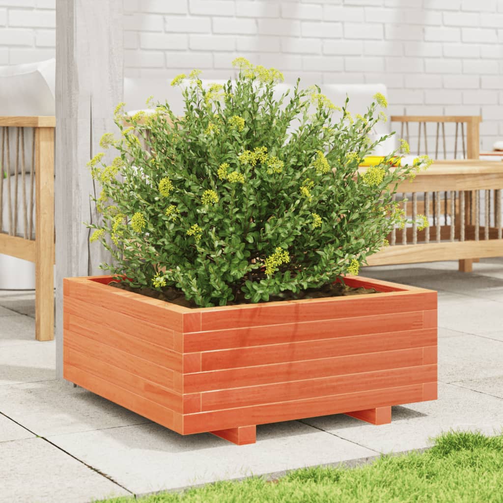 Vidaxl Planning Box 60x60x26.5 cm de pino sólido marrón