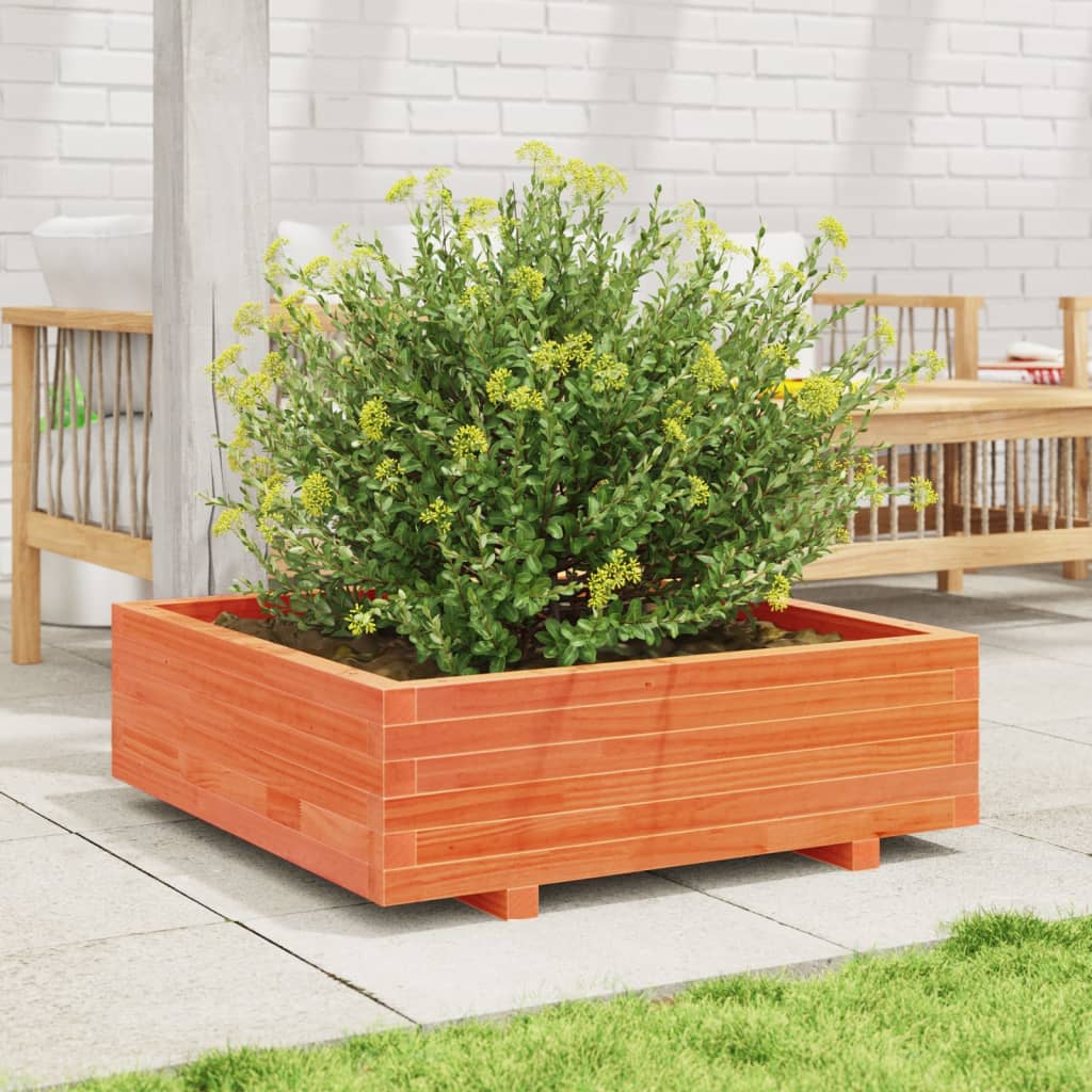 Vidaxl Planning Box 80x80x26.5 cm de pino sólido marrón