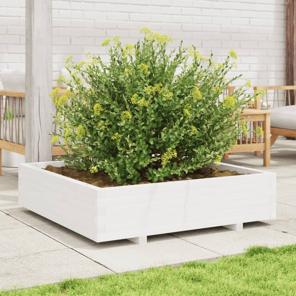 Plantador Vidaxl 100x100x26.5 cm de pino sólido