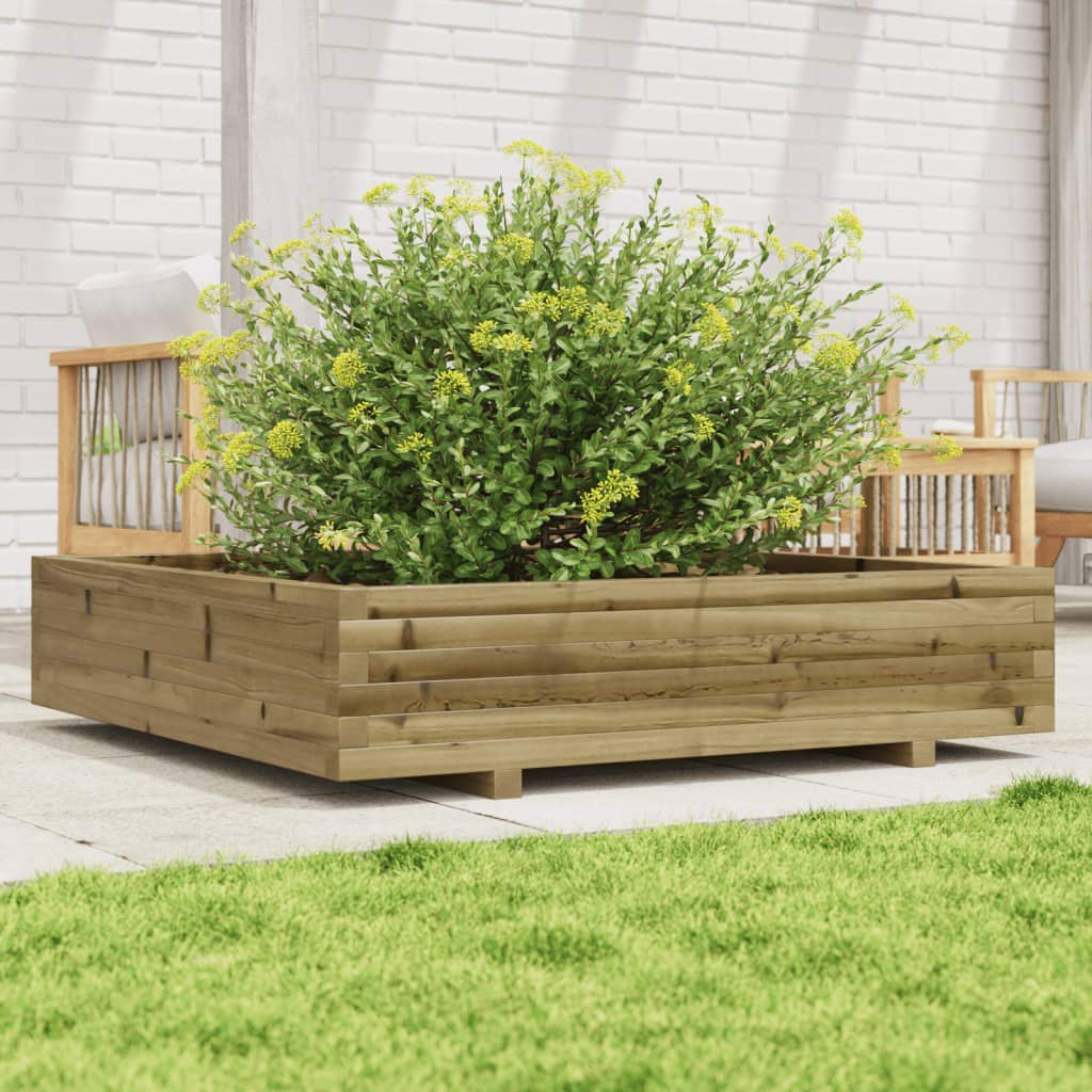 Casella di pianificazione Vidaxl 110x110x26.5 cm Pine impregnato