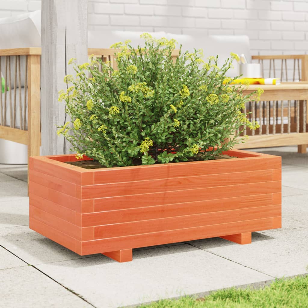 Vidaxl Planter Big 70x40x26.5 cm de pino sólido marrón