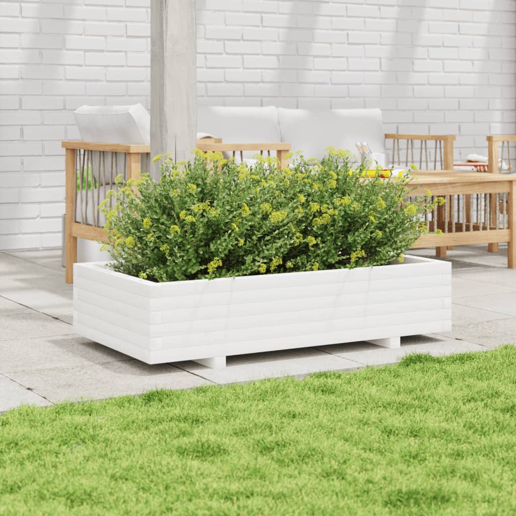 Vidaxl Planning Box 110x60x26.5 cm de pino sólido White
