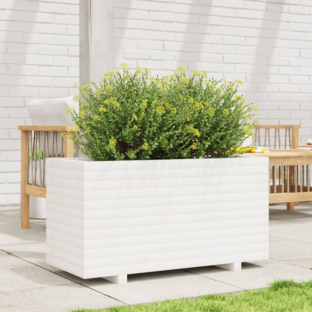 Casella di pianificazione Vidaxl 90x40x49.5 cm Pino solido bianco