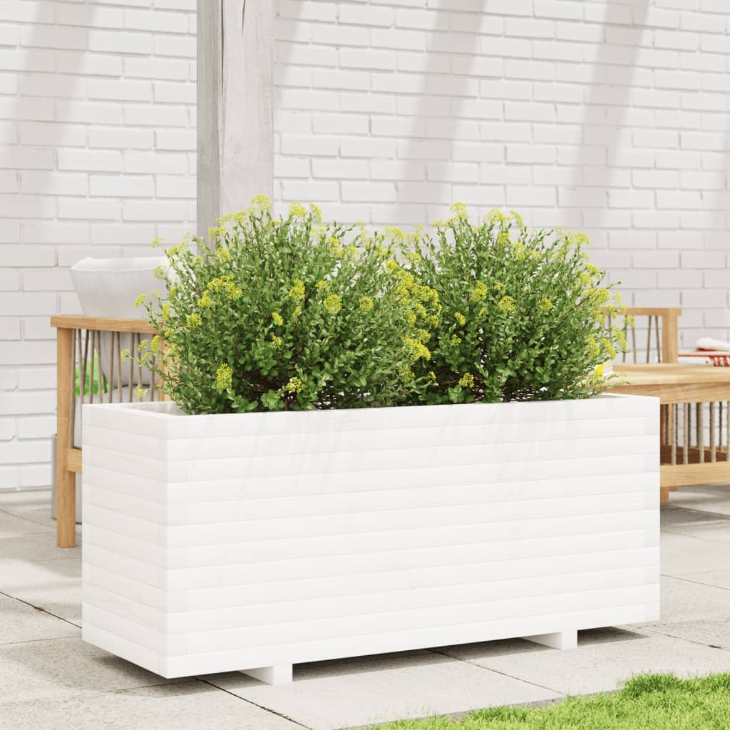 Vidaxl Planning Box 110x40x49.5 cm de pino sólido White