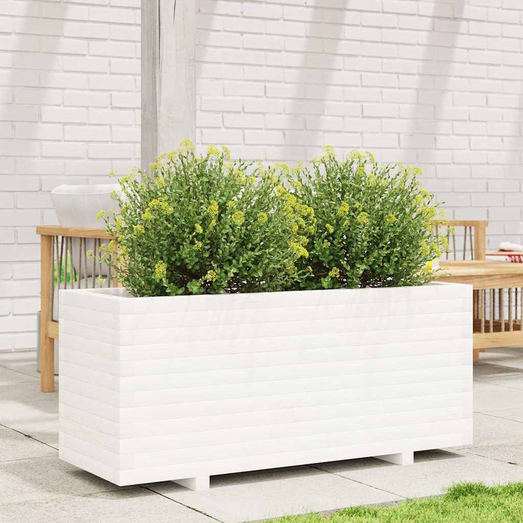 Vidaxl Planning Box 110x40x49.5 cm de pino sólido White