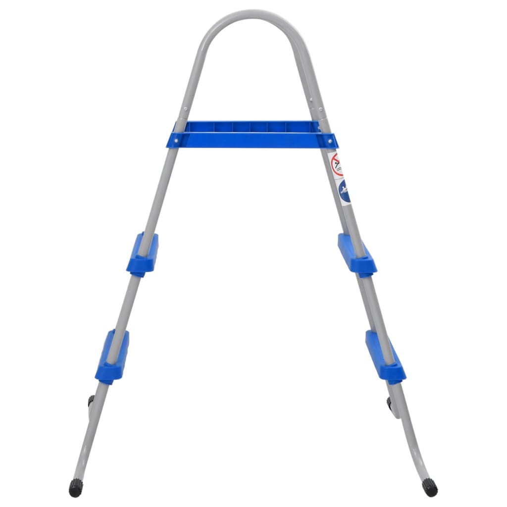 Piscina Vidaxl Scala della piscina per piscina sopra da terra 84 cm in acciaio e plastica