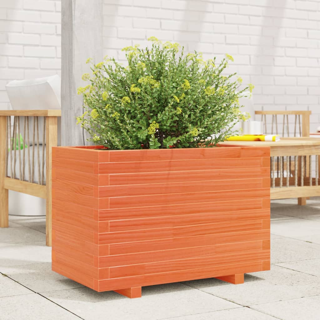 Vidaxx macetero 70x40x49,5 cm madera maciza de pino, marrón lavado