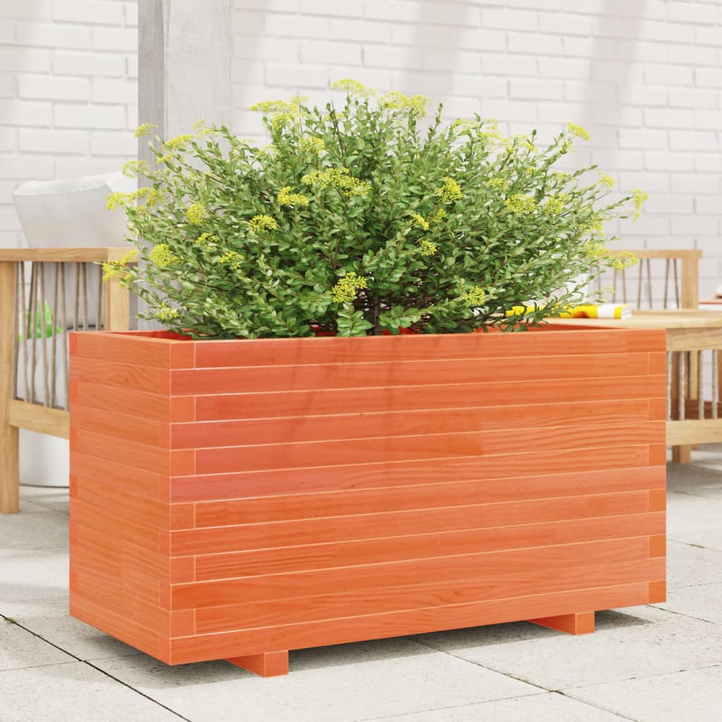 Vidaxx macetero 90x40x49,5 cm madera maciza de pino, marrón lavado