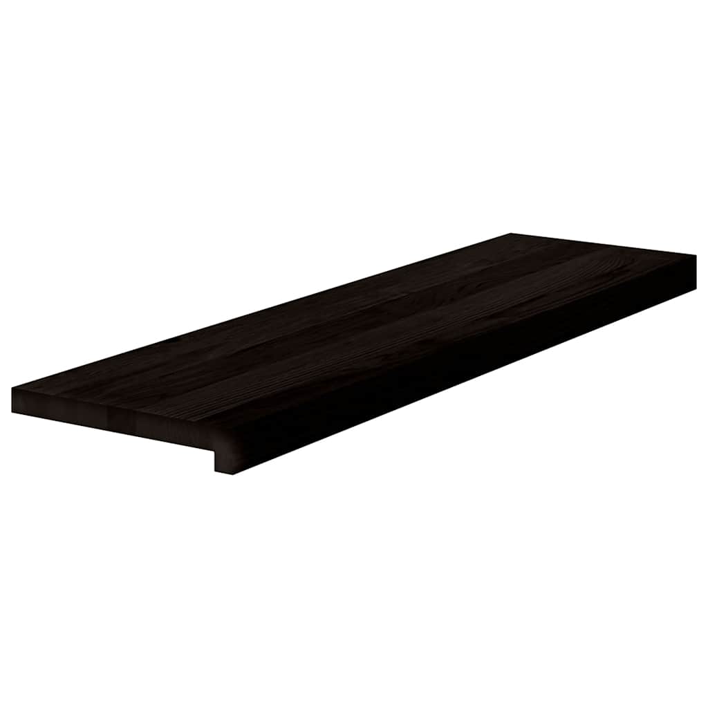 Vidaxl pasos 2 st 90x30x2 cm roble sólido marrón oscuro