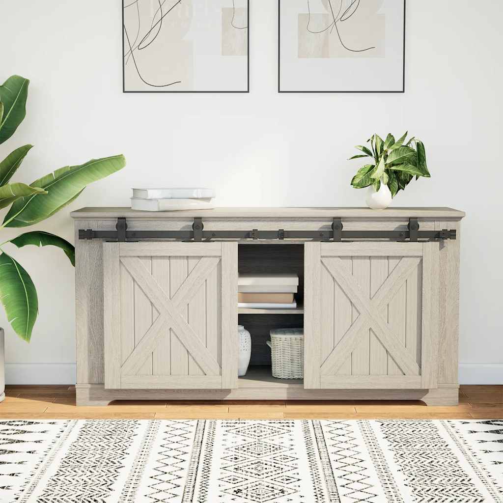 Suspensión Vidaxl Conjunto de acero al carbono de 122 cm de puerta corredera