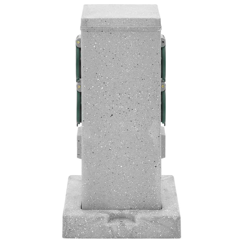 Vidaxl Garden Stop Contatto Pin macinata con pietra a 4 vie 16x16x29,5 cm grigio