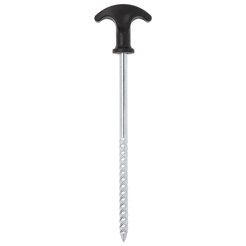 Pegs de tienda Vidaxl 24 STS Ø7 mm 20 cm de acero galvanizado