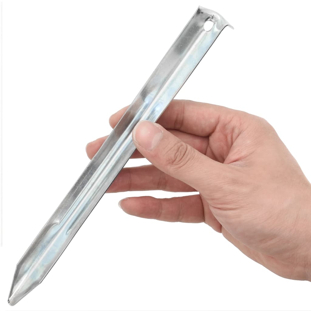 Pegs de tienda Vidaxl 24 ST Ø20 mm 22 cm de acero galvanizado