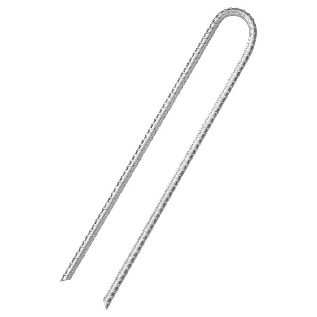 Vidaxl Tent Hairing 6 pezzi a forma di U Ø10 mm 37 cm in acciaio zincato