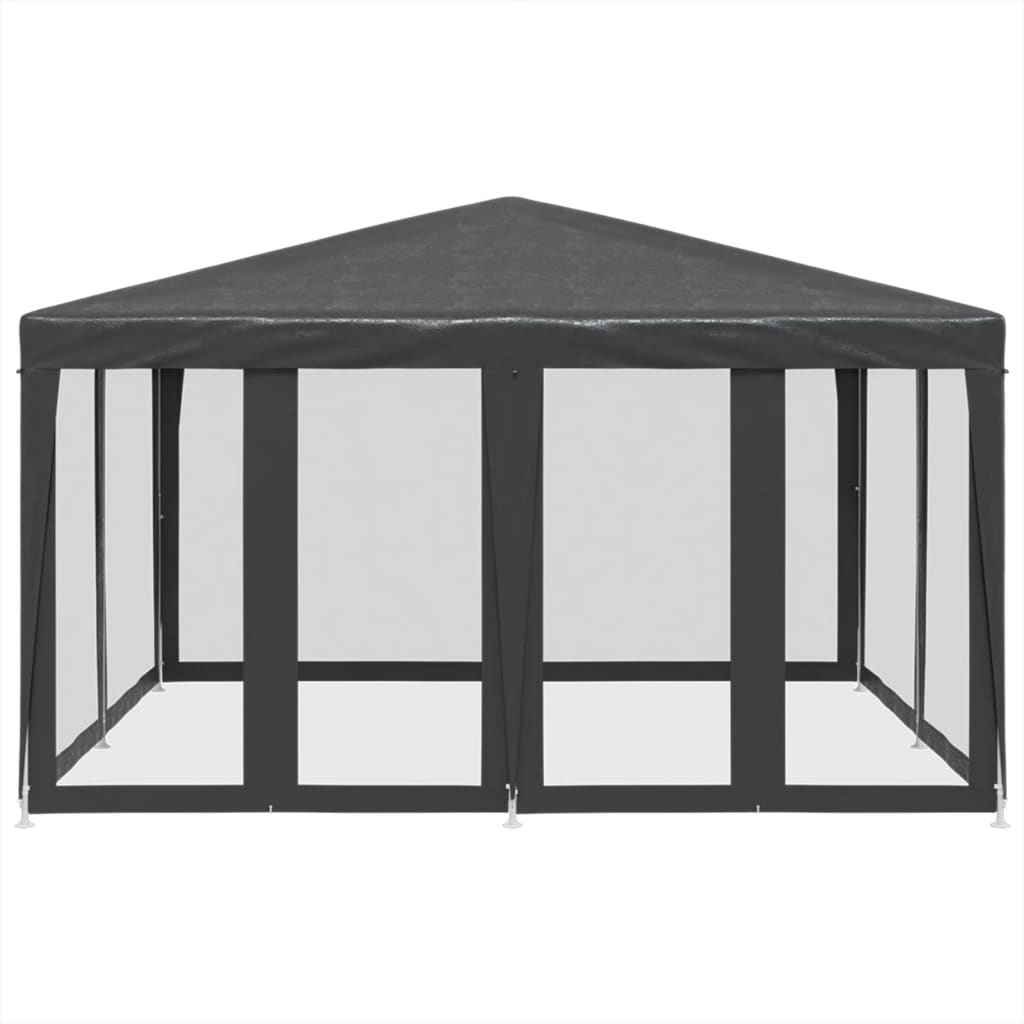 Tenda per feste Vidaxl con 8 pareti laterali a maglie 4x4 M HDPE antracite -lorato