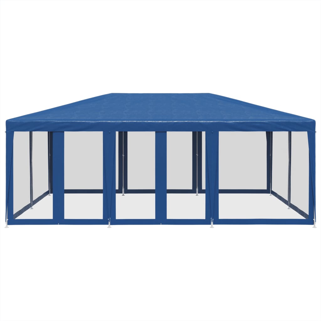 Tenda per feste Vidaxl con pareti laterali da 10 mesh 6x4 m HDPE blu