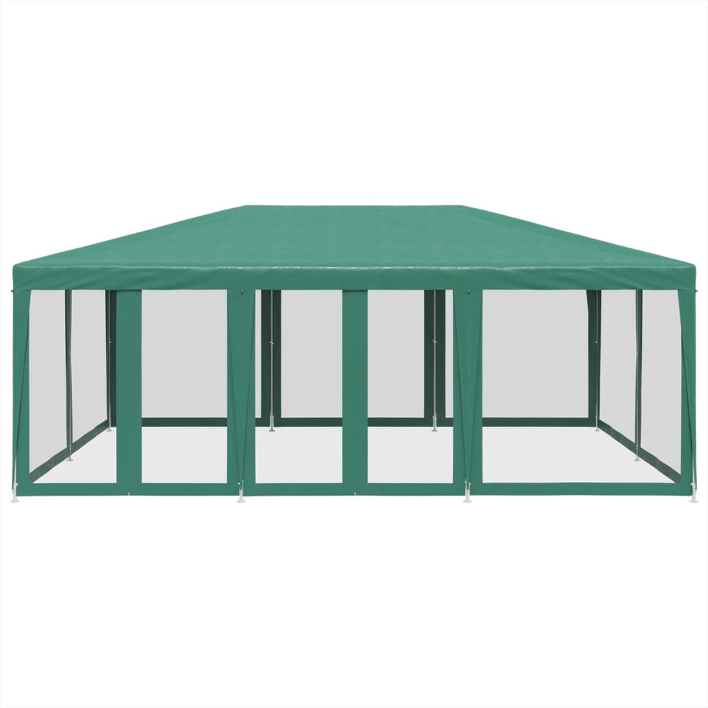 Tenda per feste Vidaxl con pareti laterali da 10 mesh 6x4 m HDPE Green
