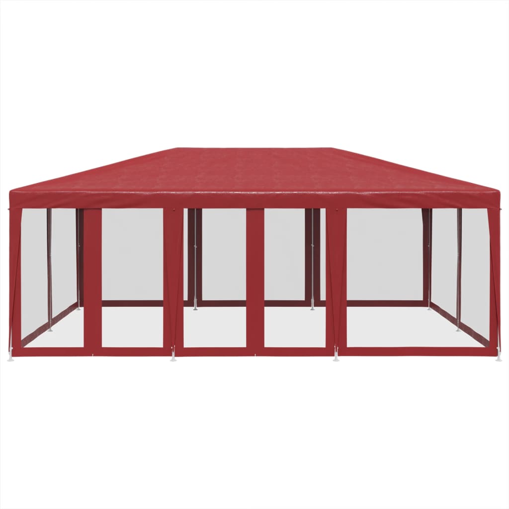 Tenda per feste Vidaxl con pareti laterali da 10 mesh 6x4 m hdpe rosse