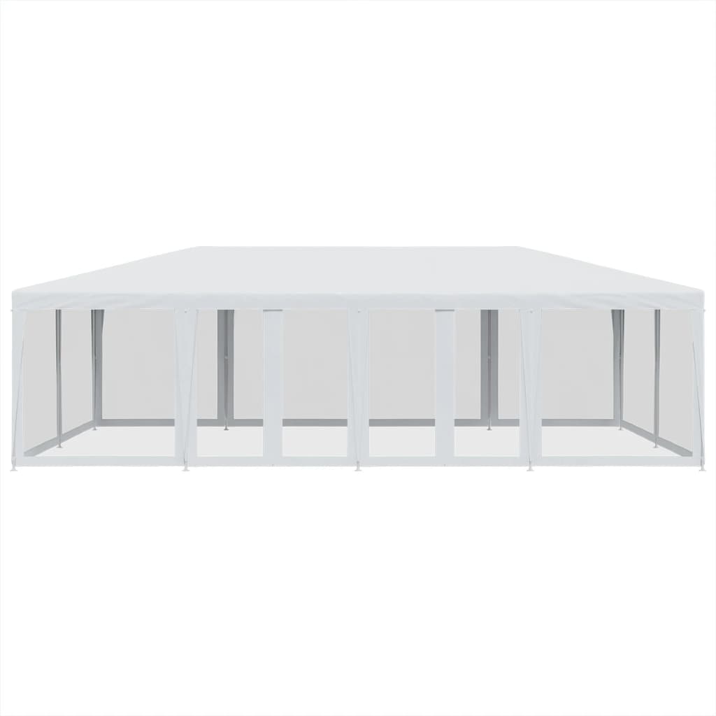 Tenda da festa Vidaxl con 12 pareti laterali a maglie 8x4 m HDPE BIANCO