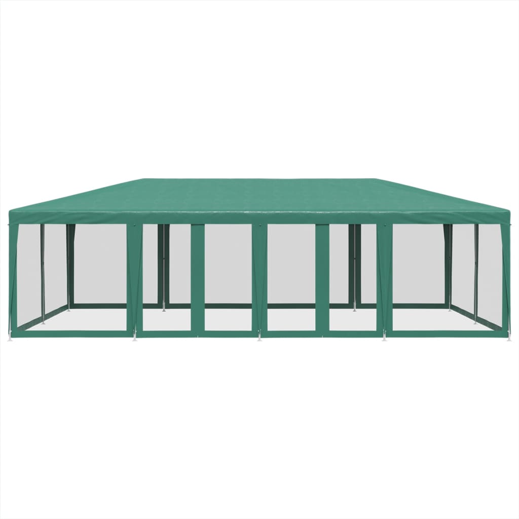 Tienda de fiesta Vidaxl con 12 paredes laterales de malla 8x4 M HDPE GREEN