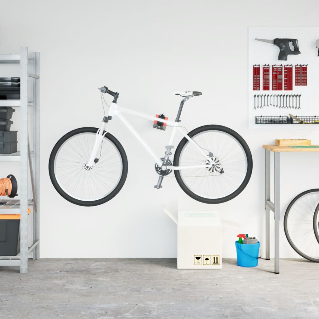 Vidaxl Fiets Porta di riparazione a parete pieghevole Montaggio rosso e nero