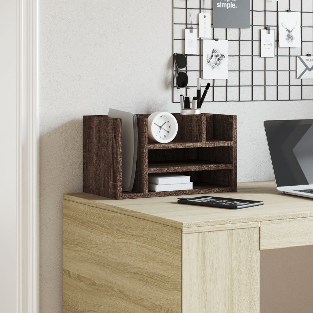 Vidaxl Bureau Organizer 44.5x24x25 cm Color de roble de madera procesada