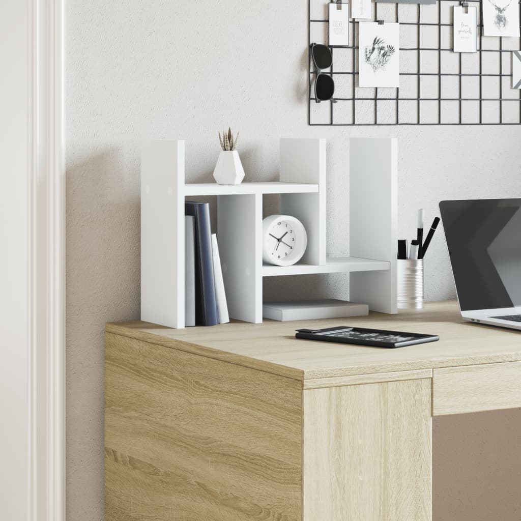 Vidaxl Bureau Organizer 34.5x15.5x35 cm Bianco in legno elaborato