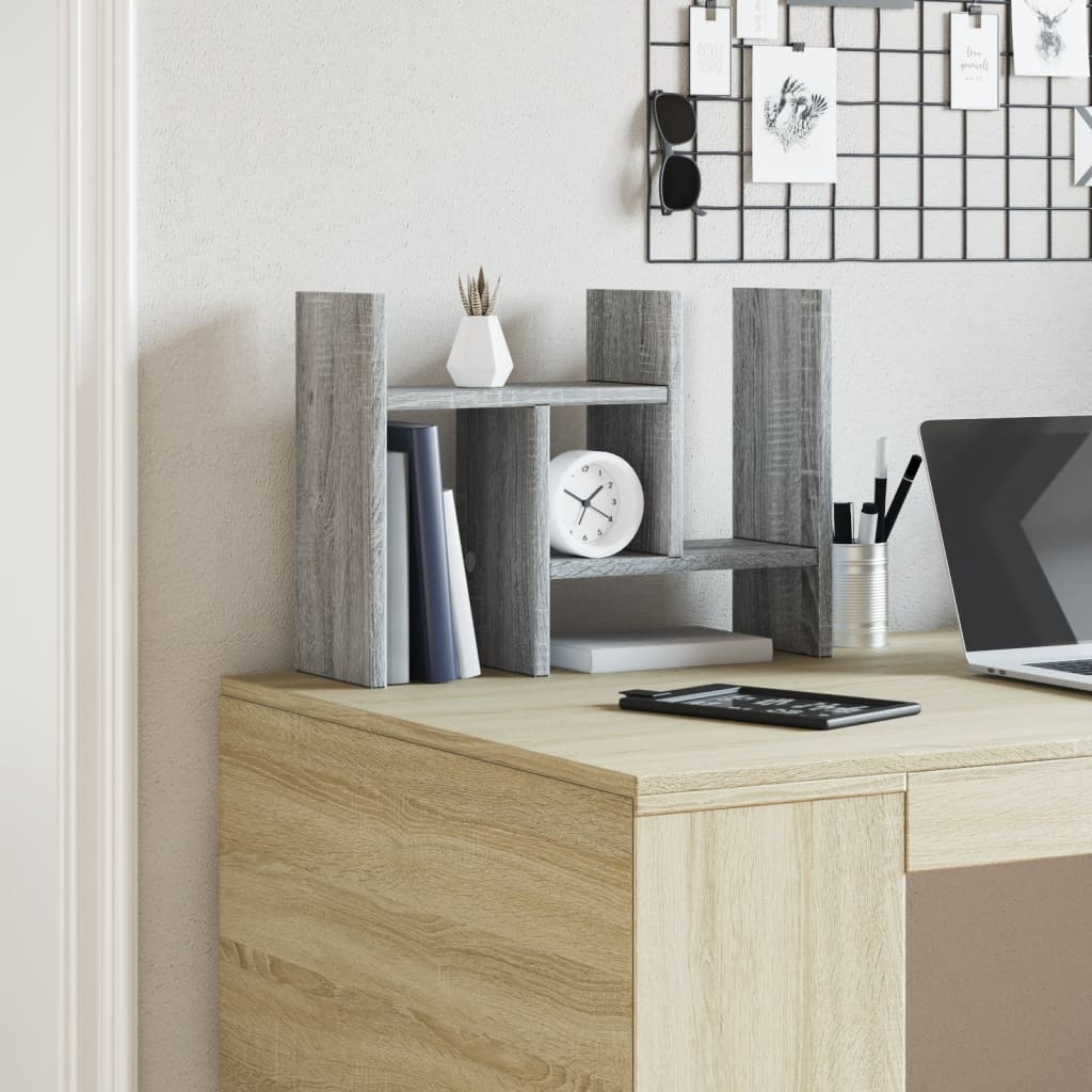 Vidaxl Bureau Organizer 34.5x15.5x35 cm Sonoma grigio in legno trasformato