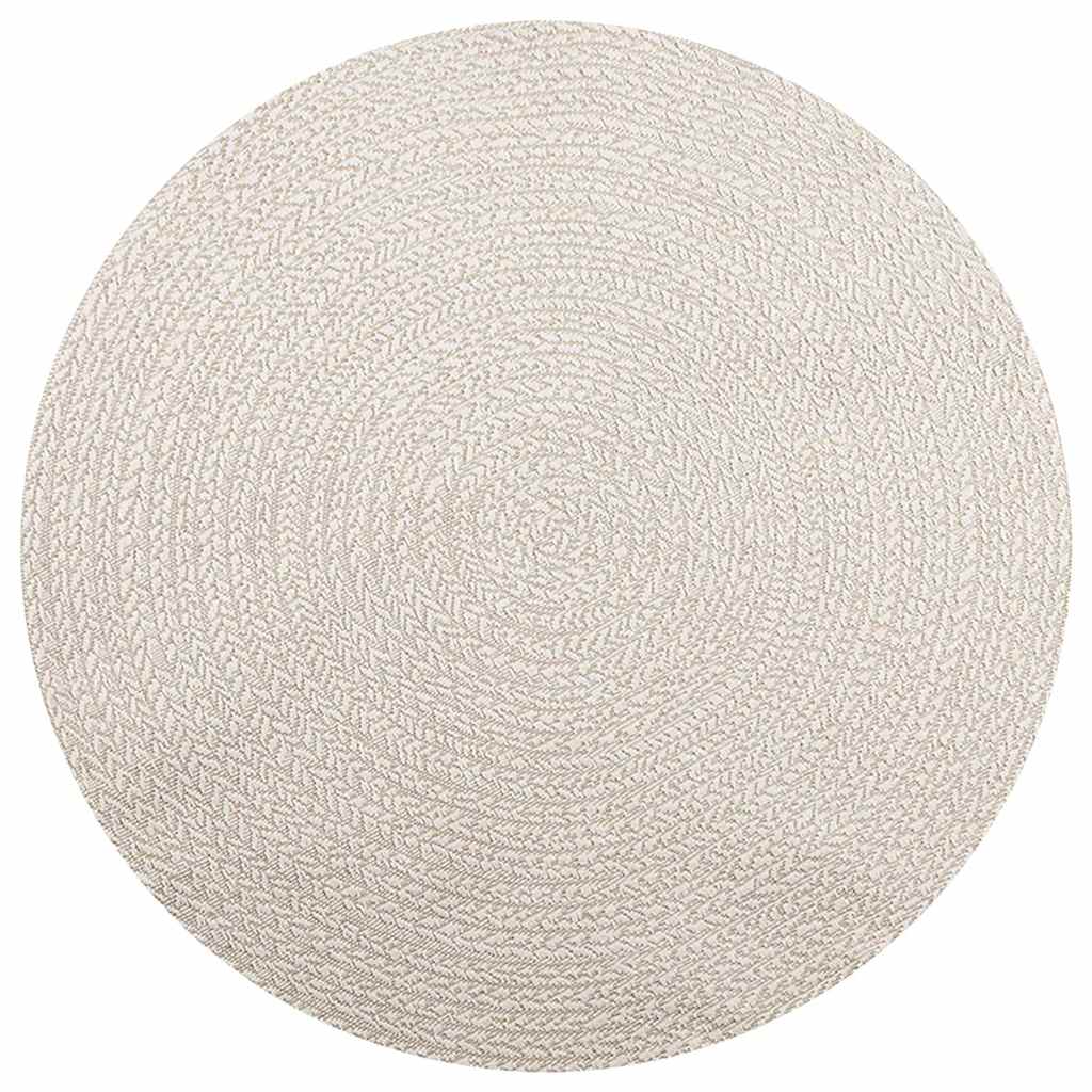 Vidaxl Rug Zizur Cream dentro y fuera Ø 160 cm de yute Look