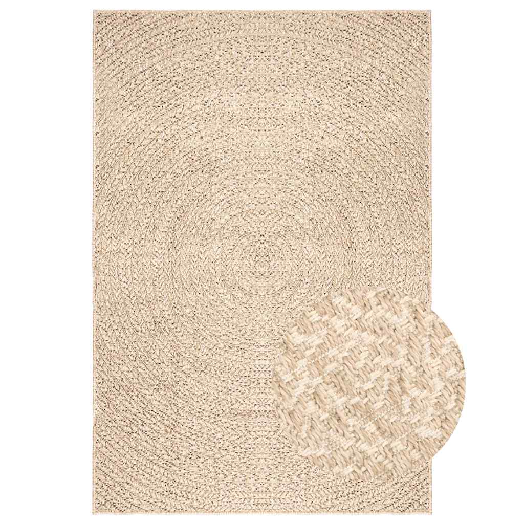Vidaxl Rug Zizur Beige dentro y fuera de 140x200 cm de yute Look