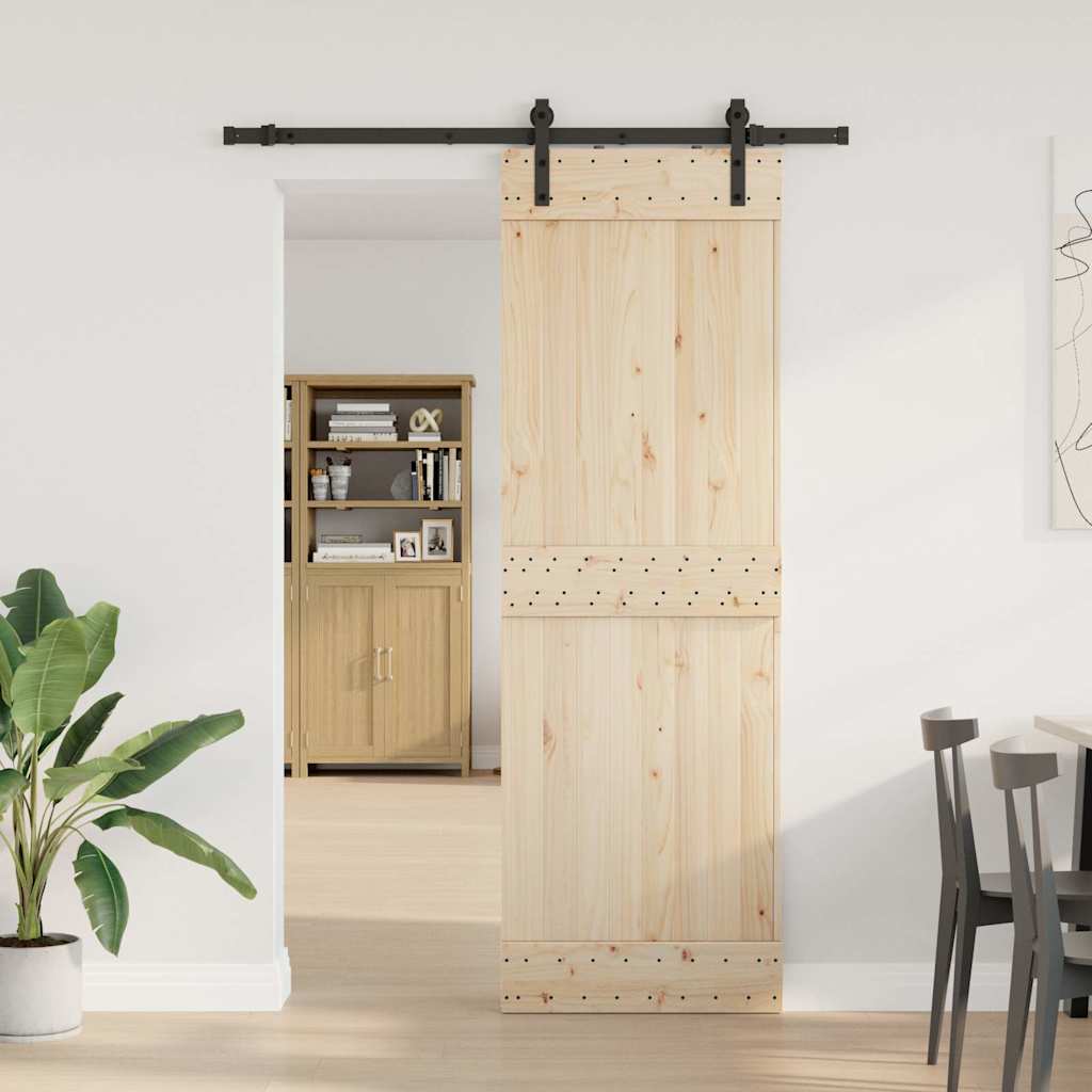 Caja Vidaxl con piezas para puerta corredera de 213.5 cm de acero negro