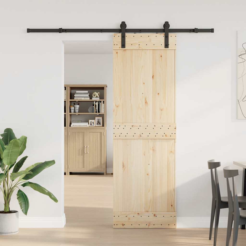 Caja Vidaxl con piezas para puerta corredera de 200 cm de acero negro