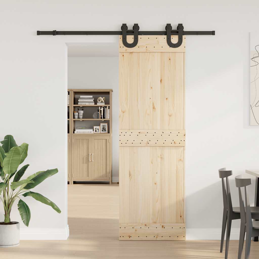 Caja Vidaxl con piezas para puerta corredera de 183 cm de acero negro